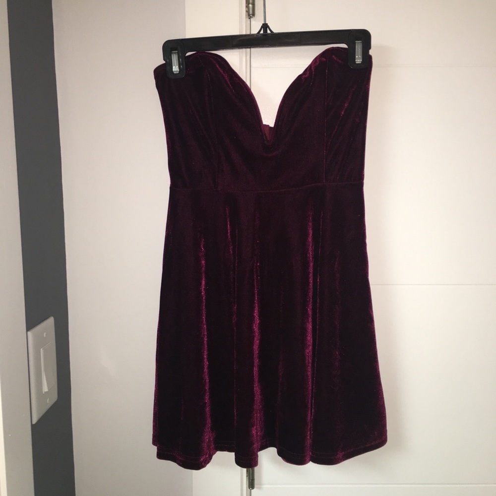 Dark red velvet dress